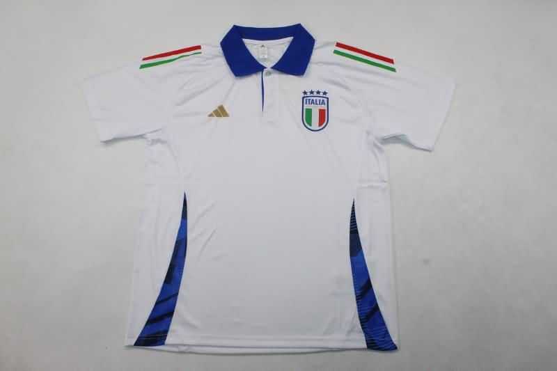 Italy Soccer Jersey White Polo Replica 2024