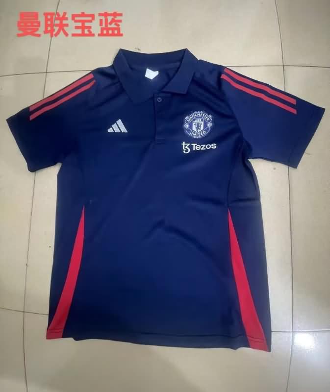 Manchester United Soccer Jersey Dark Blue Polo Replica 24/25