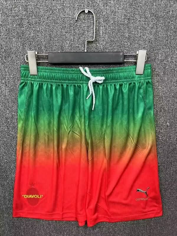 AC Milan Soccer Shorts Green Red Replica 24/25