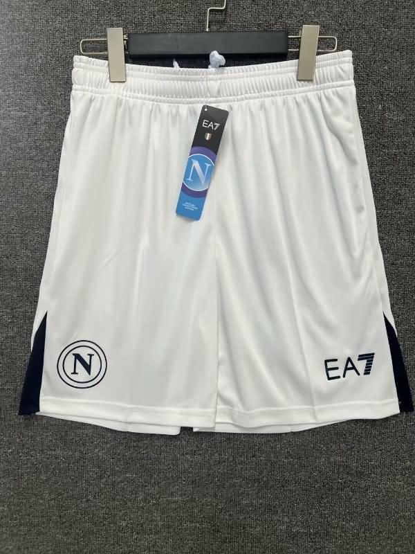 Napoli Soccer Shorts Away White Replica 24/25