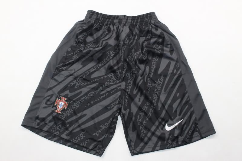 Portugal Soccer Shorts Goalkeeper Black Replica 2024