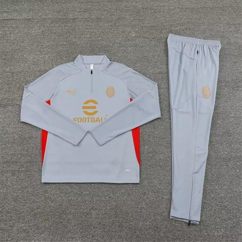 AC Milan Soccer Tracksuit 02 Grey Replica 24/25