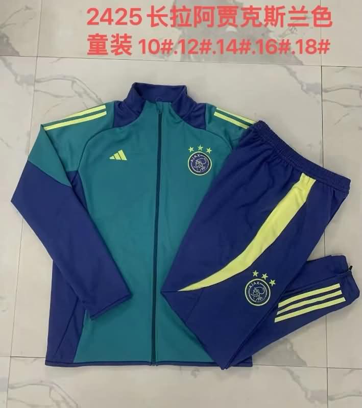 Kids Ajax Soccer Tracksuit Green Replica 24/25