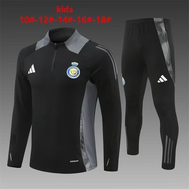 Kids Al Nassr FC Soccer Tracksuit Black Replica 24/25