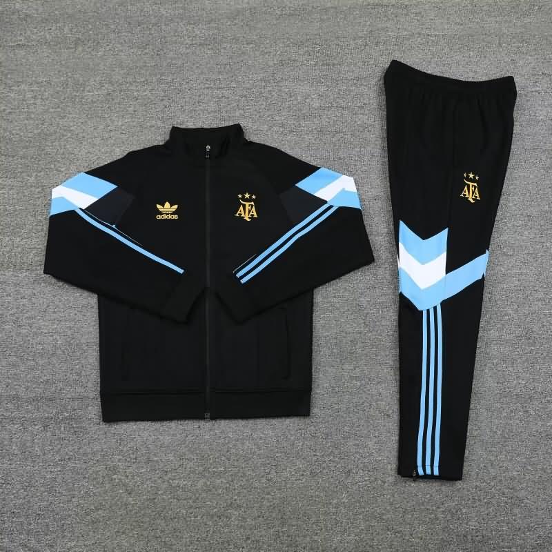 Argentina Soccer Tracksuit 05 Black Replica 2024