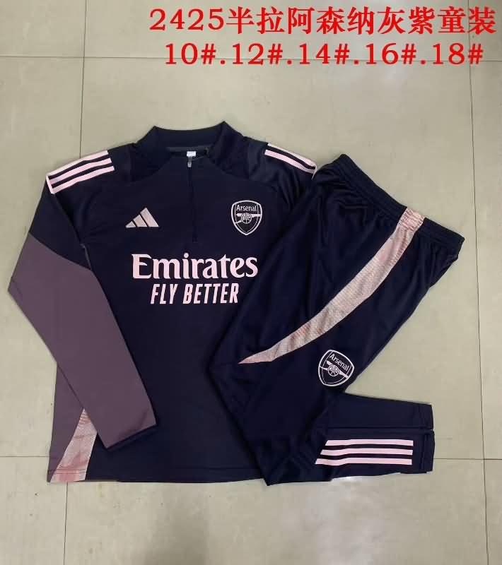 Kids Arsenal Soccer Tracksuit Grey Replica 24/25