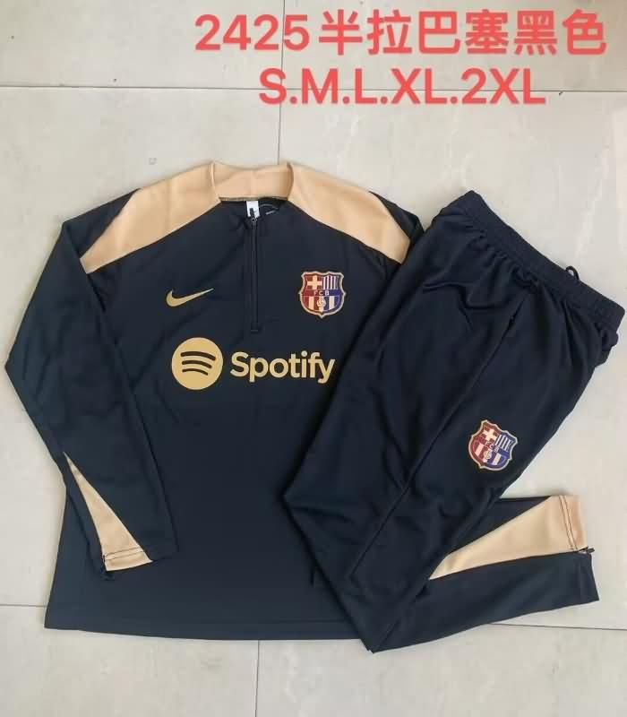 Barcelona Soccer Tracksuit 04 Black Replica 24/25