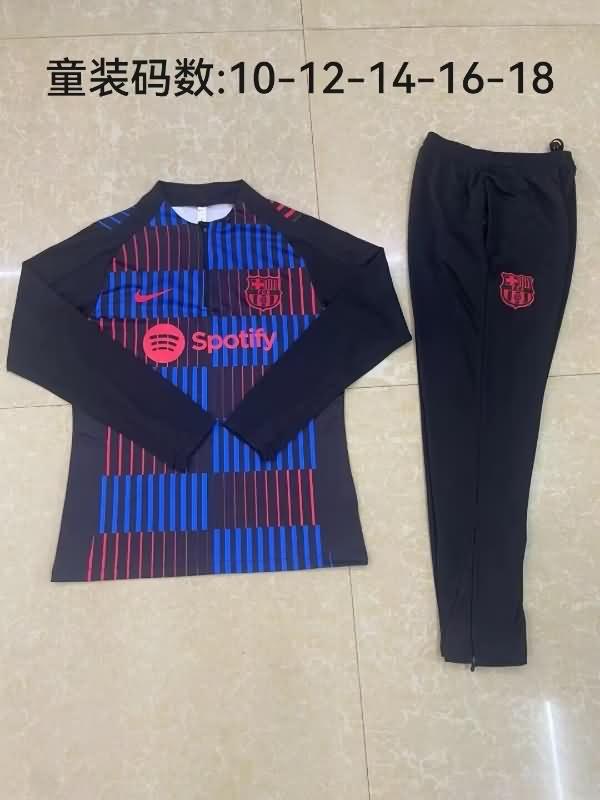 Kids Barcelona Soccer Tracksuit 03 Black Replica 24/25