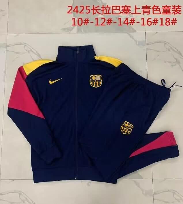 Kids Barcelona Soccer Tracksuit Dark Blue Replica 24/25