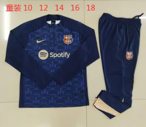 Kids Barcelona Soccer Tracksuit 04 Dark Blue Replica 24/25