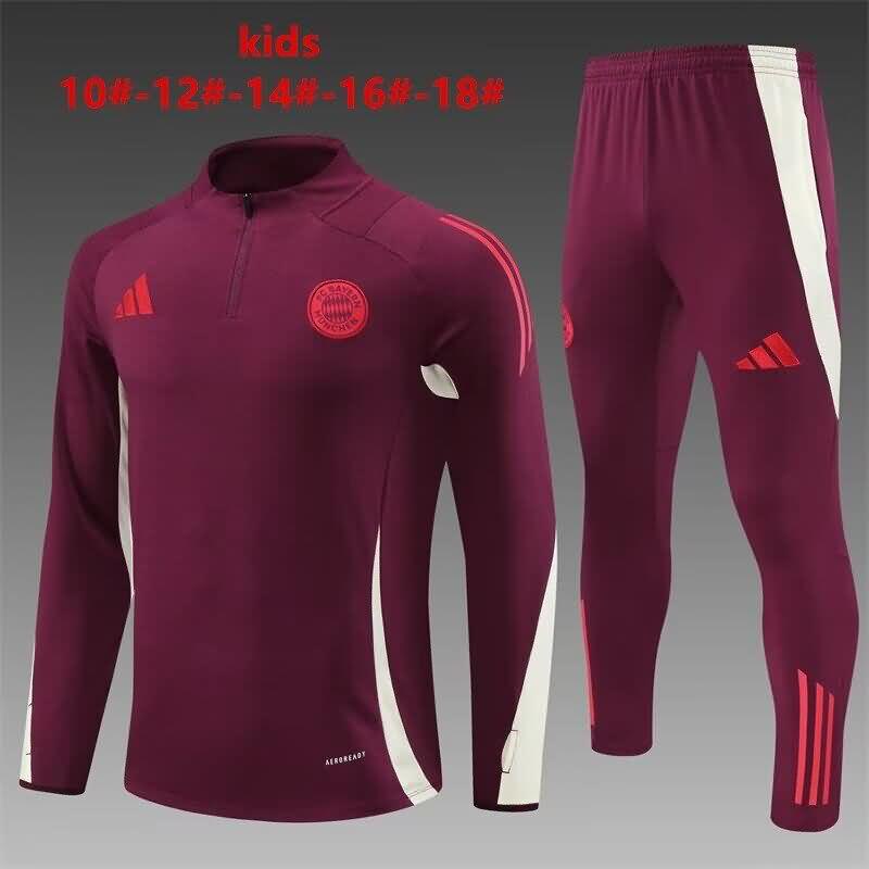 Kids Bayern Munich Soccer Tracksuit Red Replica 24/25