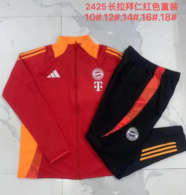 Kids Bayern Munich Soccer Tracksuit 02 Red Replica 24/25