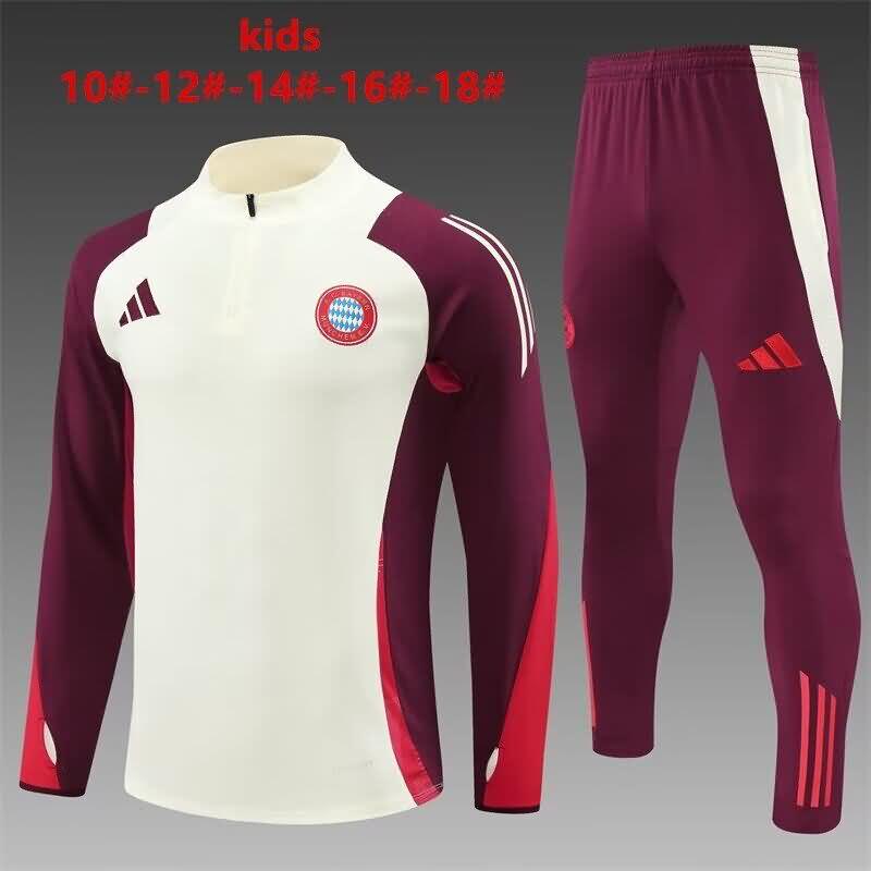 Kids Bayern Munich Soccer Tracksuit White Replica 24/25