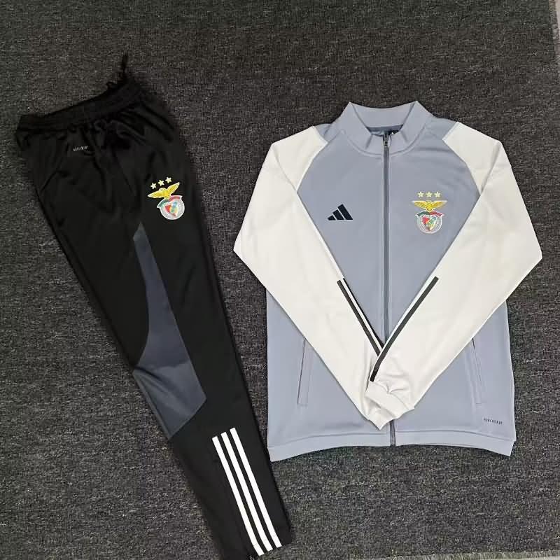 Benfica Soccer Tracksuit 02 Grey Replica 24/25