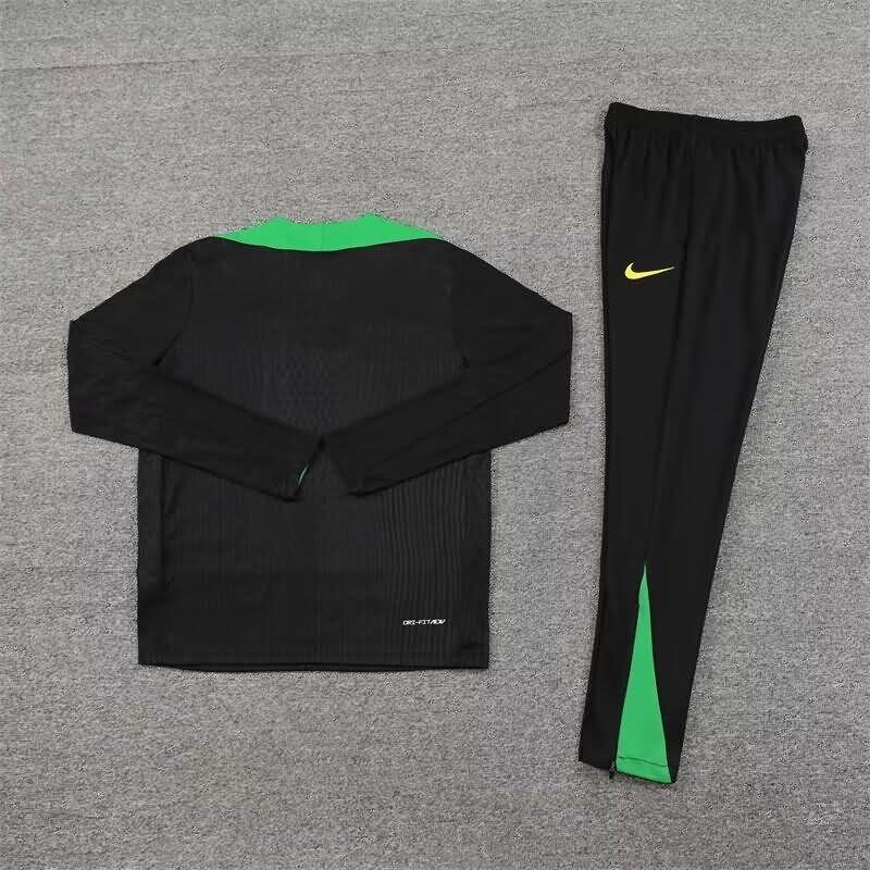 Brazil Soccer Tracksuit Black Replica 2024