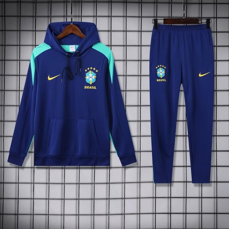 Brazil Soccer Tracksuit 02 Dark Blue Replica 2024