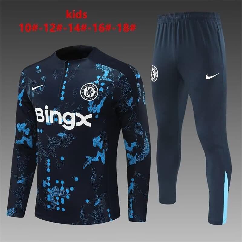 Kids Chelsea Soccer Tracksuit Dark Blue Replica 24/25