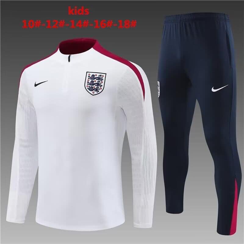 Kids England Soccer Tracksuit White Replica 2024