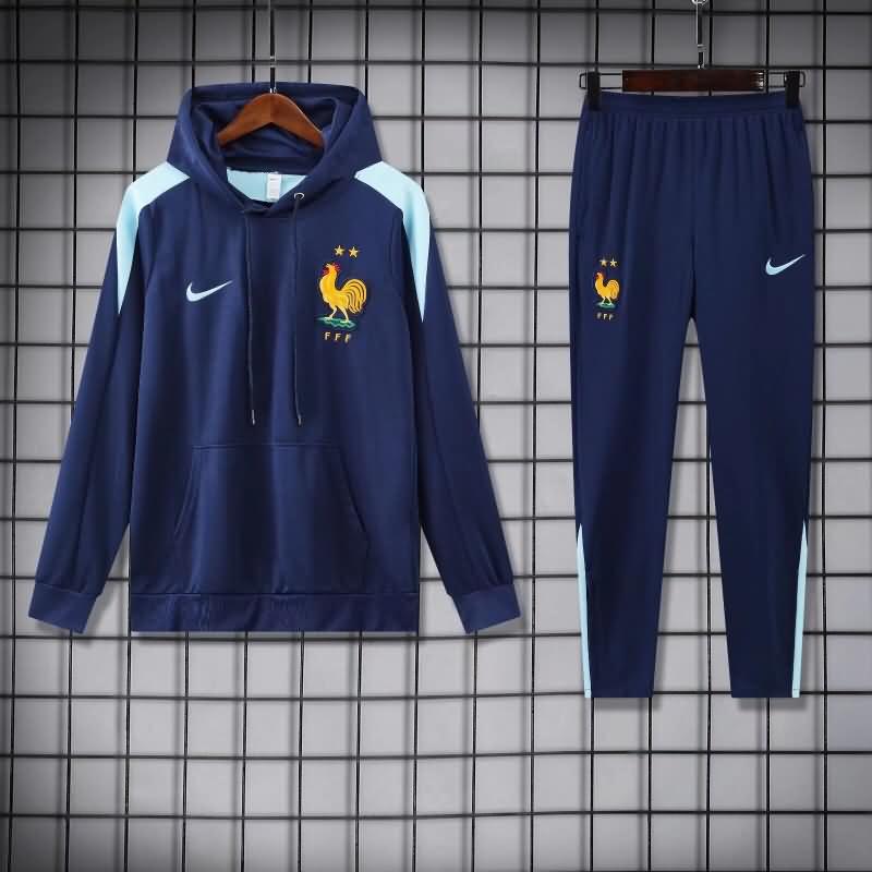 France Soccer Tracksuit 03 Dark Blue Replica 2024