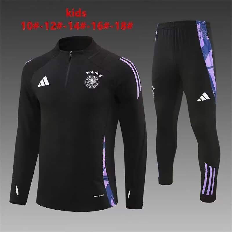 Kids Germany Soccer Tracksuit Black Replica 2024