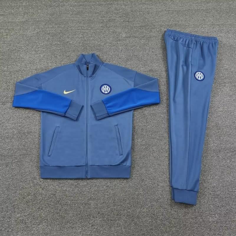 Inter Milan Soccer Tracksuit Grey Replica 24/25