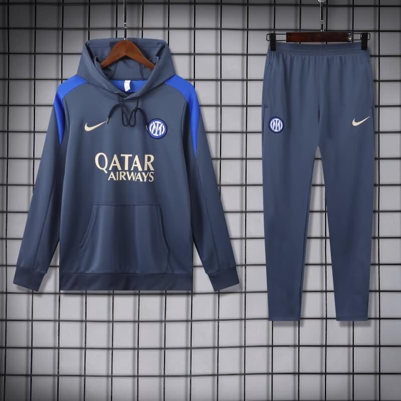 Inter Milan Soccer Tracksuit 03 Grey Replica 24/25