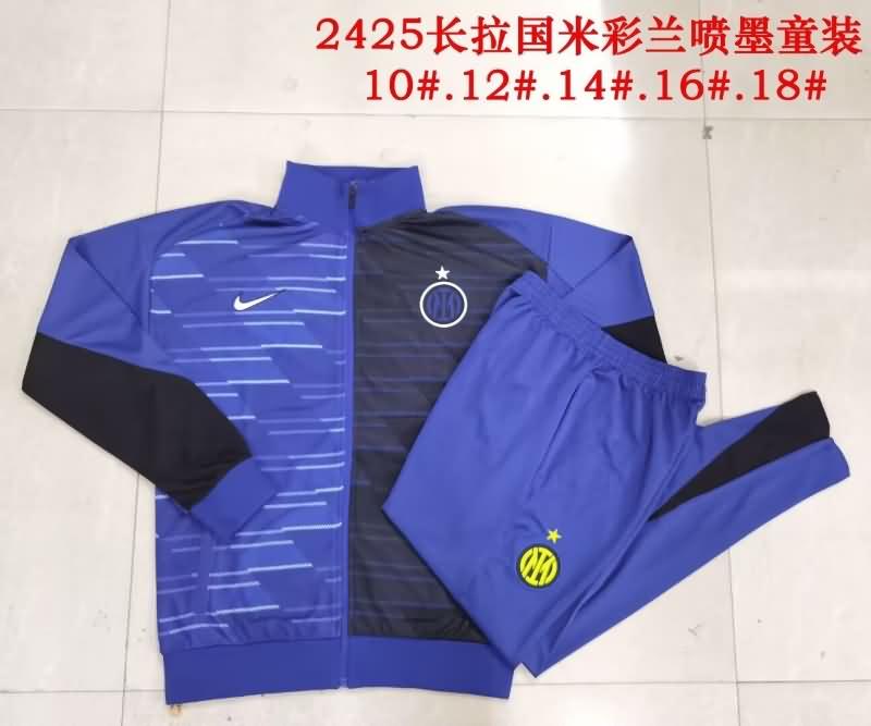 Kids Inter Milan Soccer Tracksuit Blue Replica 24/25