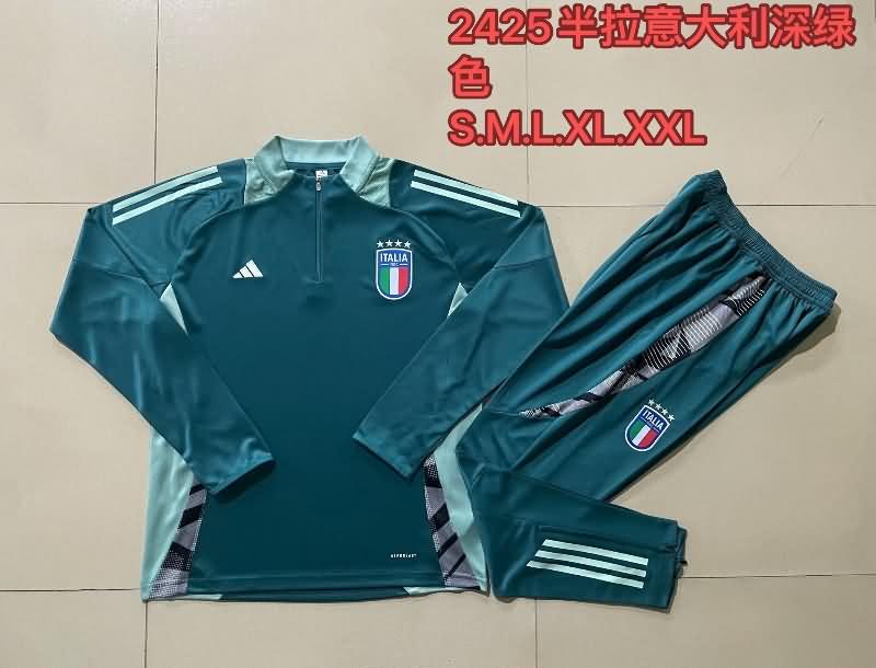 Italy Soccer Tracksuit Green Replica 2024