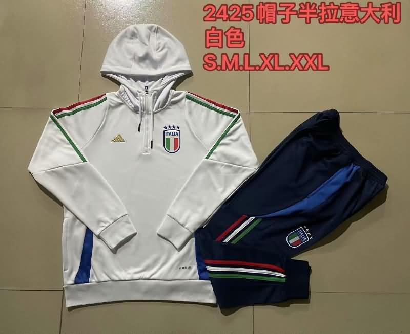 Italy Soccer Tracksuit 03 White Replica 2024