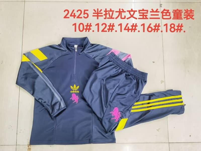 Kids Juventus Soccer Tracksuit 02 Dark Blue Replica 24/25