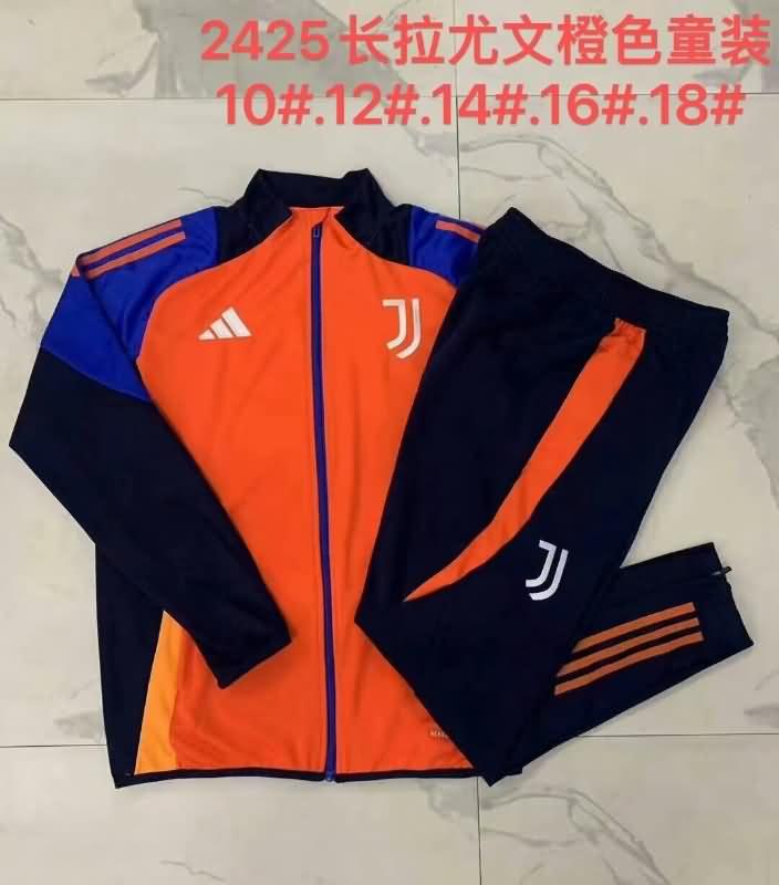 Kids Juventus Soccer Tracksuit 02 Orange Replica 24/25