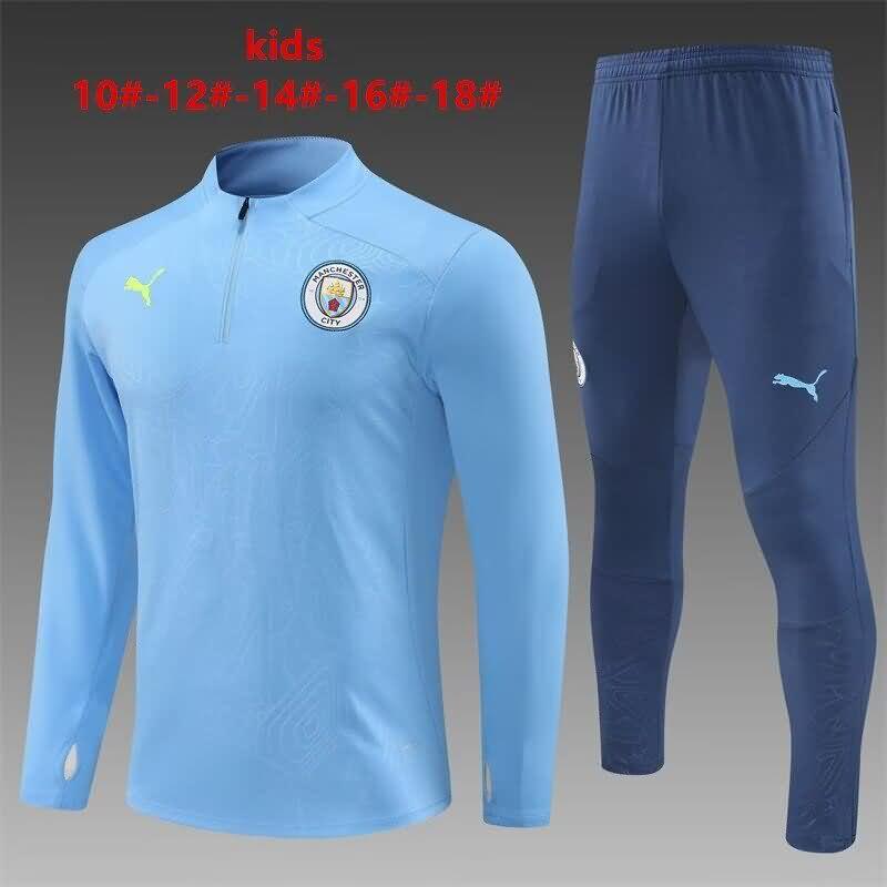 Kids Manchester City Soccer Tracksuit Blue Replica 24/25