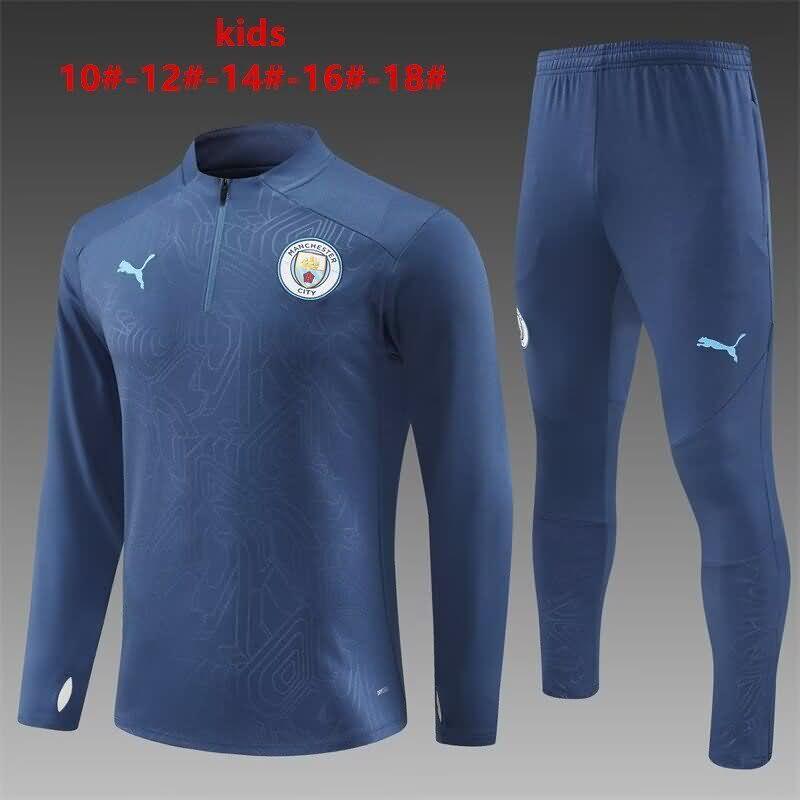 Kids Manchester City Soccer Tracksuit Dark Blue Replica 24/25