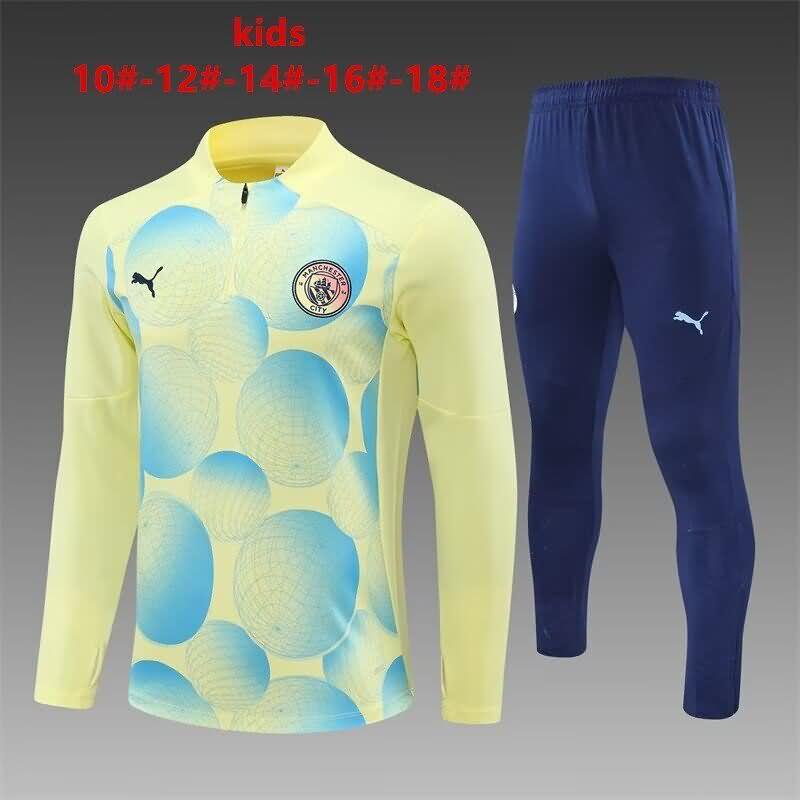 Kids Manchester City Soccer Tracksuit Yellow Replica 24/25