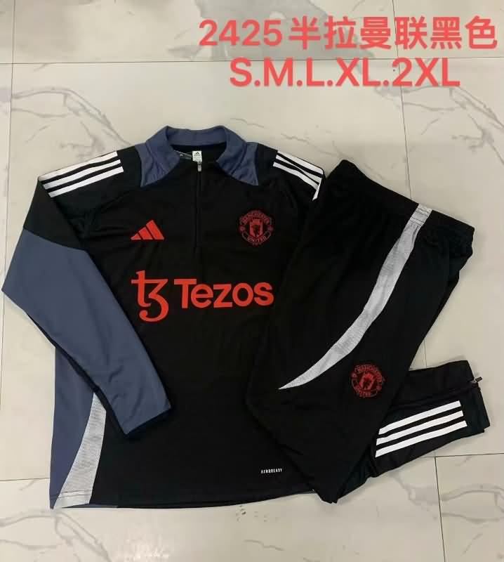 Manchester United Soccer Tracksuit Black Replica 24/25