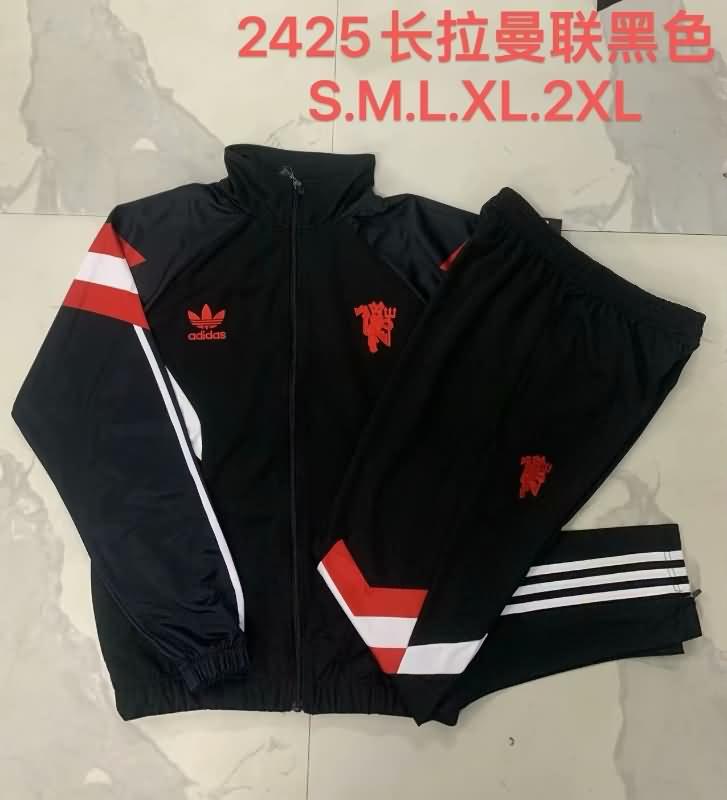 Manchester United Soccer Tracksuit 04 Black Replica 24/25