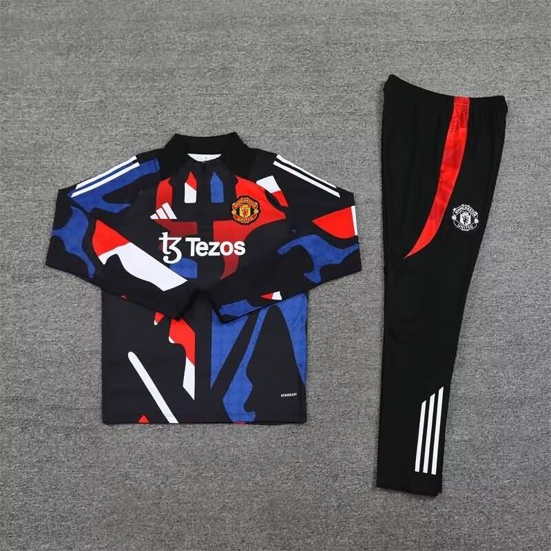 Manchester United Soccer Tracksuit 08 Black Replica 24/25