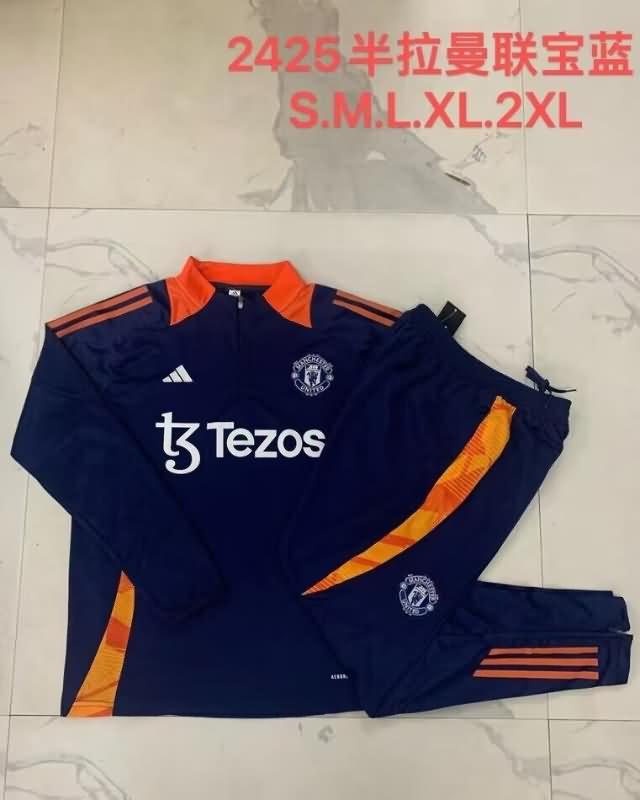 Manchester United Soccer Tracksuit Dark Blue Replica 24/25