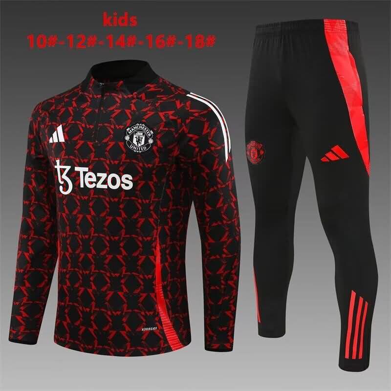 Kids Manchester United Soccer Tracksuit Red Replica 24/25