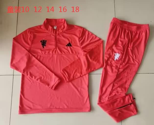 Kids Manchester United Soccer Tracksuit 02 Red Replica 24/25