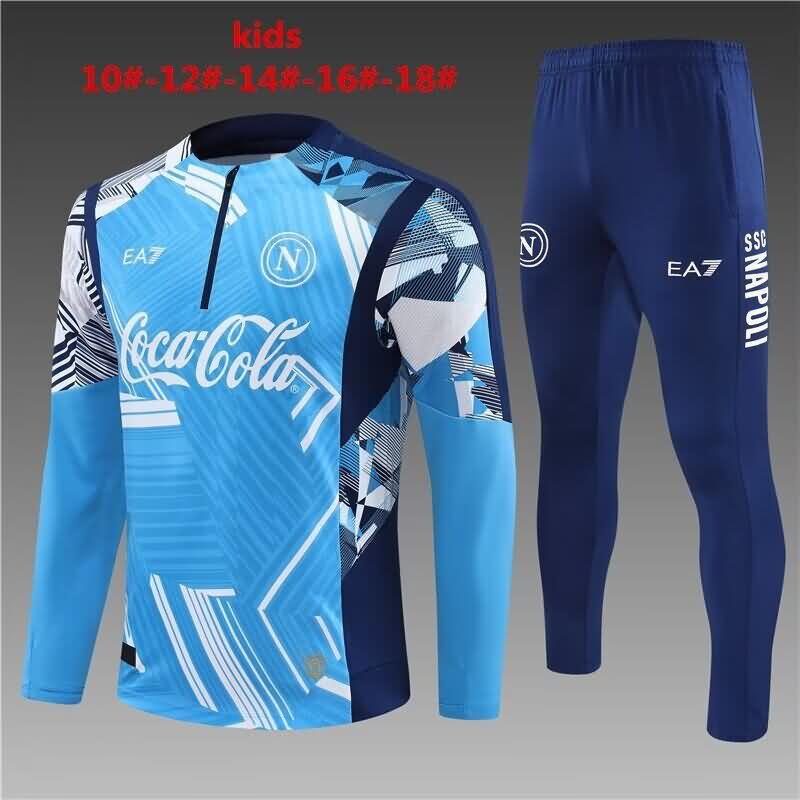 Kids Napoli Soccer Tracksuit Blue Replica 24/25