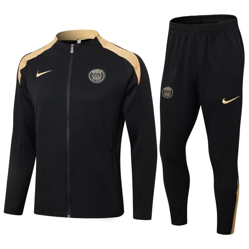 Paris St Germain Soccer Tracksuit Black Replica 24/25