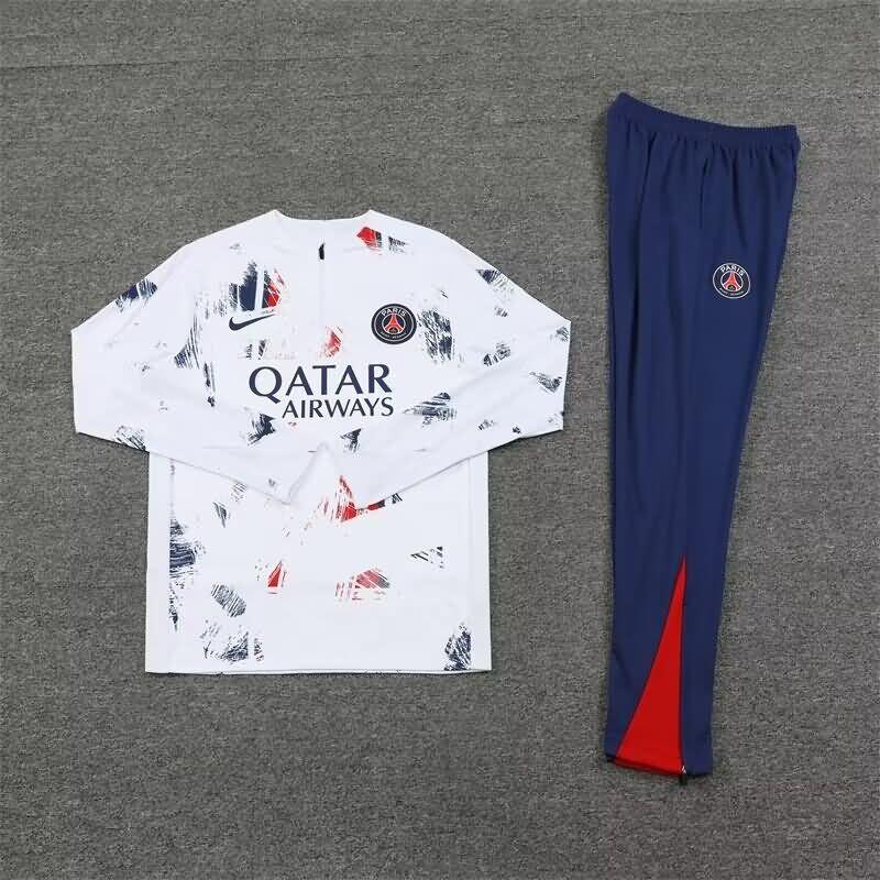 Paris St Germain Soccer Tracksuit White Replica 24/25