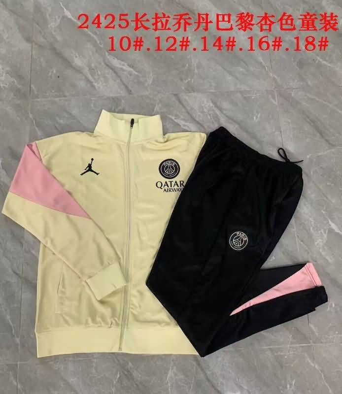 Kids Paris St Germain Soccer Tracksuit Yellow Replica 24/25