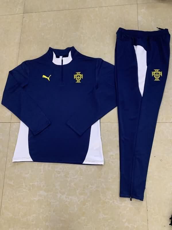 Portugal Soccer Tracksuit 02 Dark Blue Replica 2024