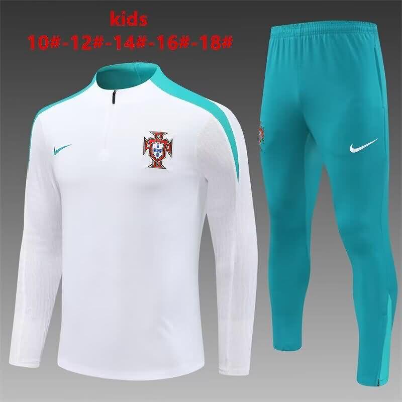 Kids Portugal Soccer Tracksuit White Replica 2024