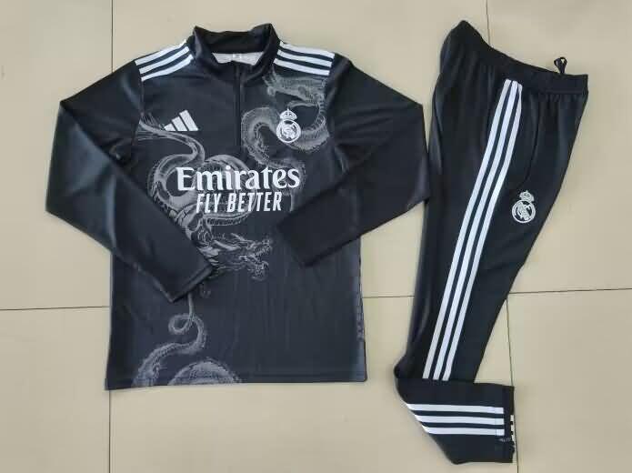 Real Madrid Soccer Tracksuit 02 Black Replica 24/25