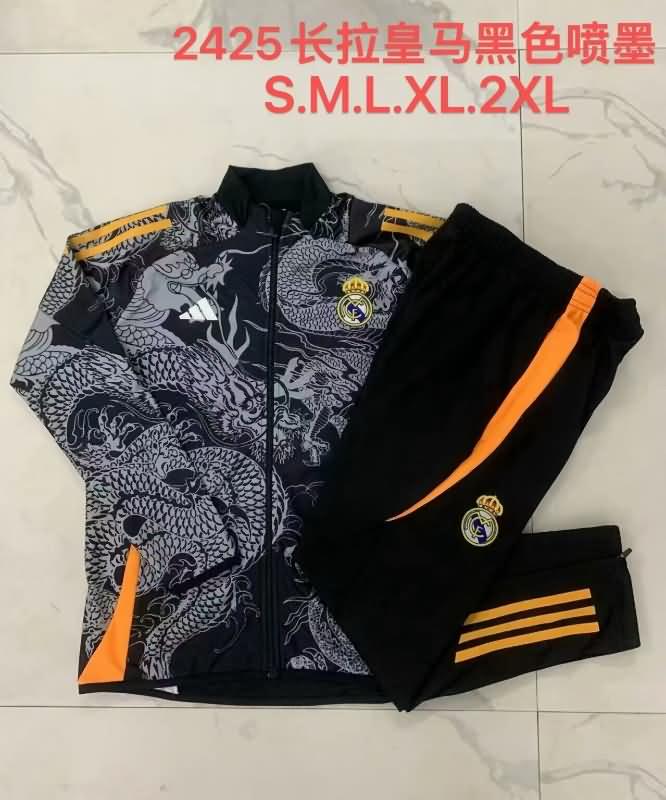 Real Madrid Soccer Tracksuit 04 Black Replica 24/25