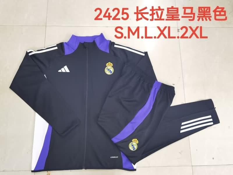 Real Madrid Soccer Tracksuit 08 Black Replica 24/25