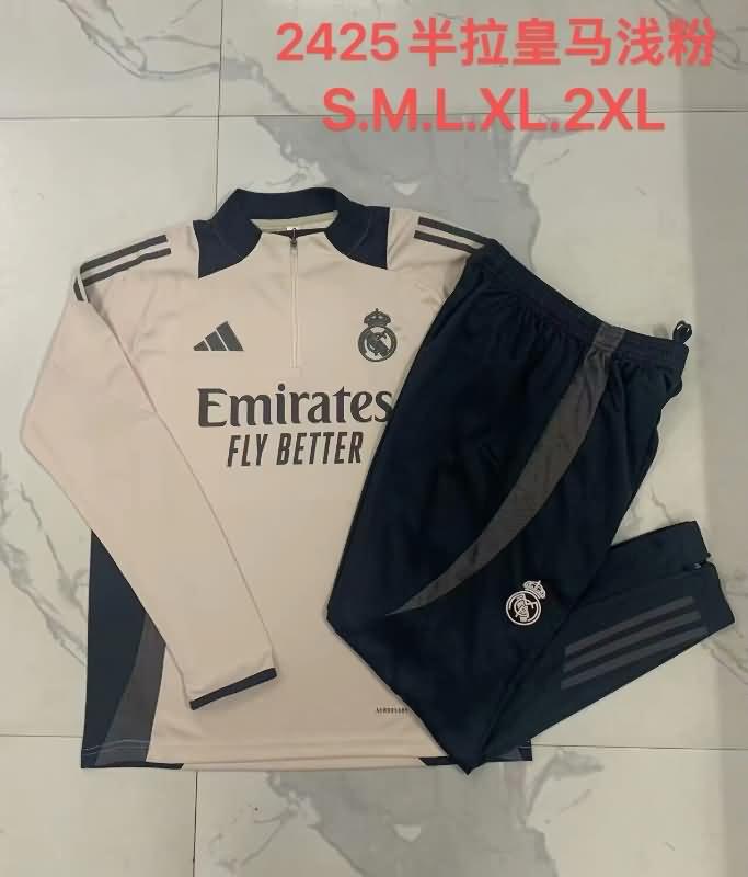 Real Madrid Soccer Tracksuit Beige Replica 24/25